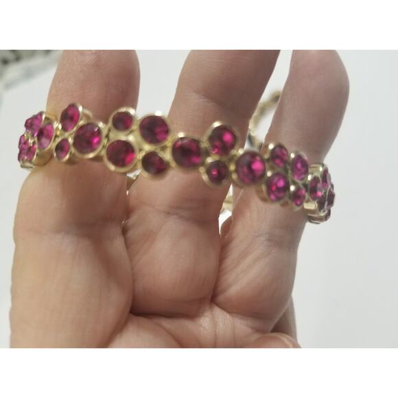 Two bracelets one bangle 2 1/2" pink stones one stretch black bead b18* - Picture 6 of 9